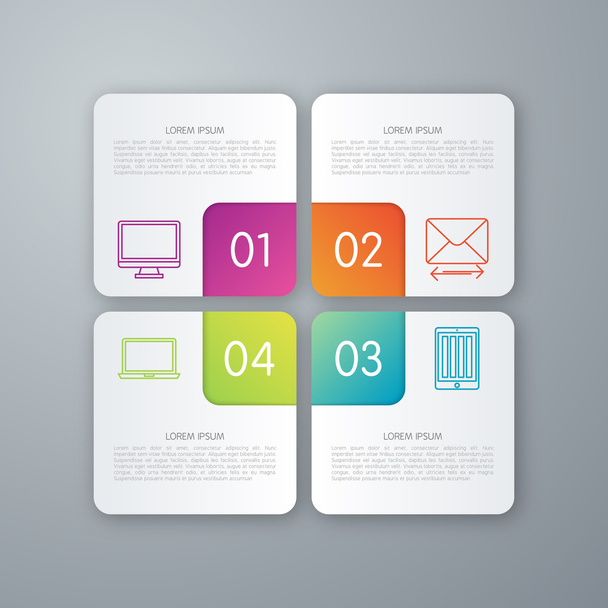 Template rectangles design on the grey background - Vector, imagen