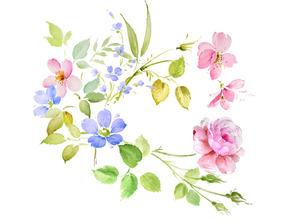 hand drawing of flowers - Zdjęcie, obraz