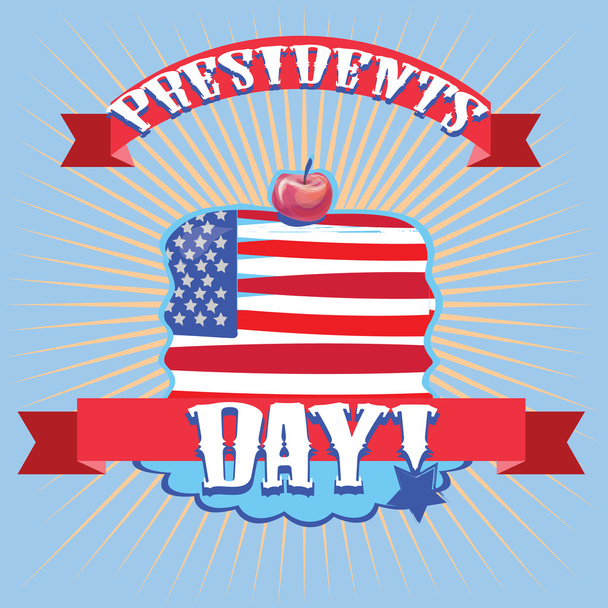 Presidents day vector illustration -  American Pie with flag colors and cherry on top. - Vektor, obrázek