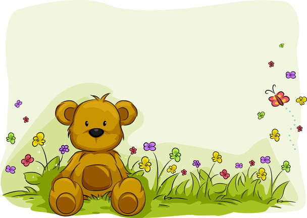 Toy Bear Foliage fundo
 - Foto, Imagem