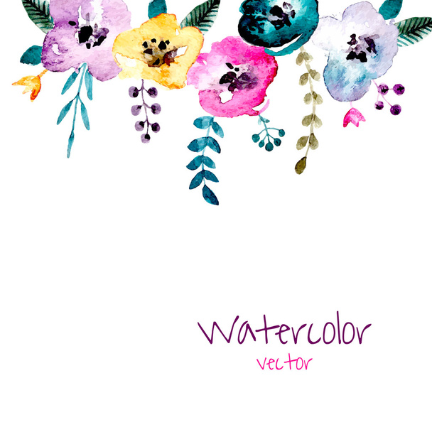 Watercolor floral background. - Vector, imagen