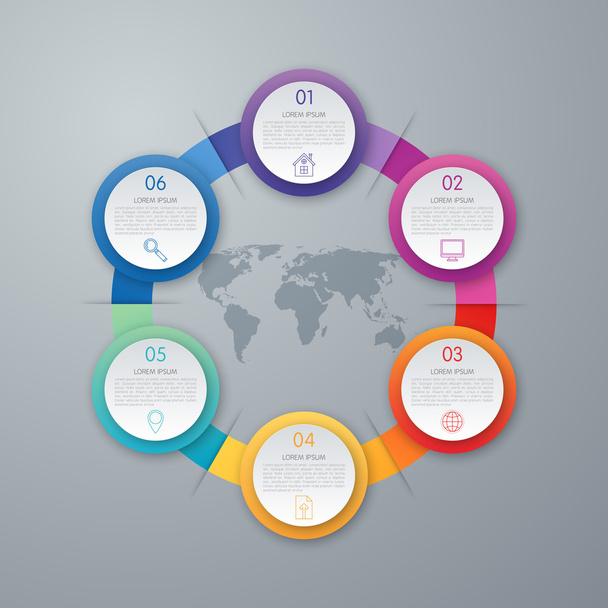 Infographic design with colored - Vector, afbeelding