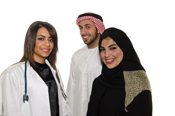 Female doctor with Arab couple - Foto, immagini