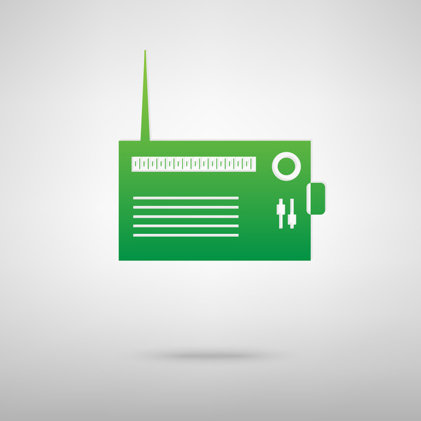 Radio silhouette. Green icon - Vector, Image