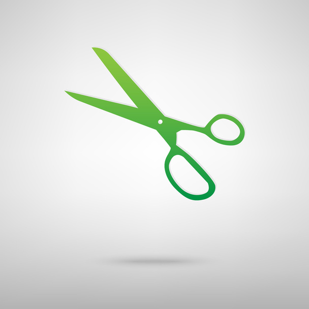 Scissors. Green icon - Vector, Image