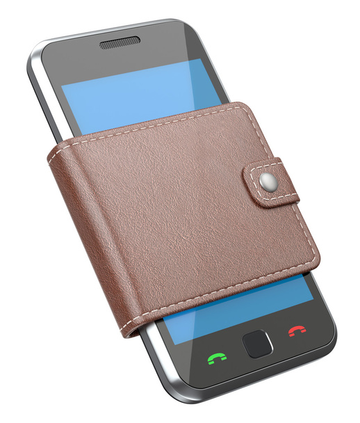 telefon komórkowy w portfelu - Zdjęcie, obraz