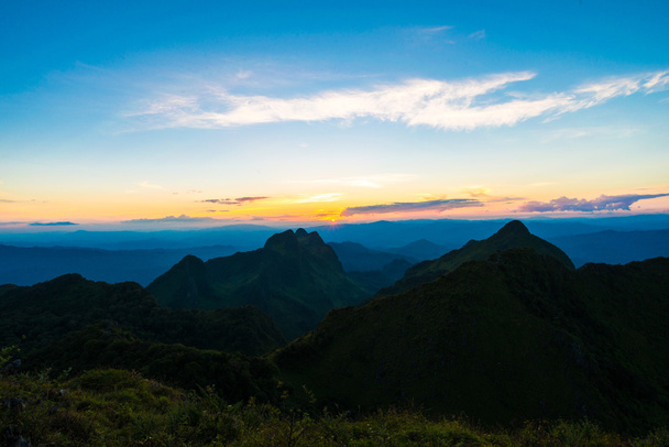 Beautiful sunset in mountains - 写真・画像