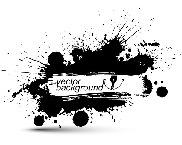 Black and white ink splash - Vector, afbeelding