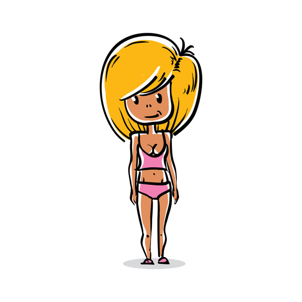 beautiful blonde lady - Vector, Image