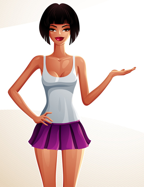 Young pretty lady - Vector, Imagen