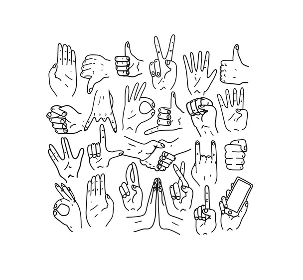 Hands.Gestures ilustracji - Wektor, obraz