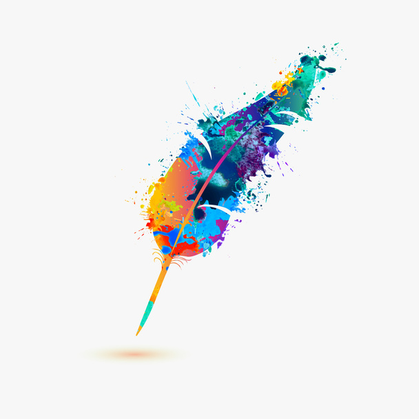 pen feather icon - Vector, Image