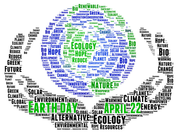 Earth Day concept illustration word cloud - Photo, Image