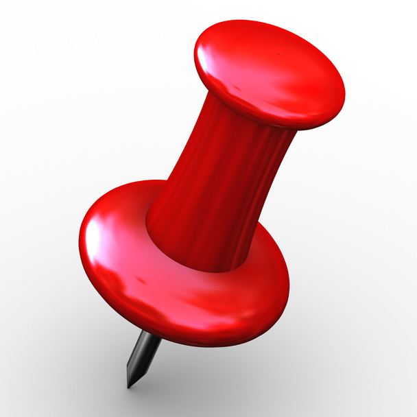 3d red thumbtack - 写真・画像