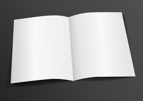 Open White Blank Folded A4-A5 Flyer for Mock up - Vector Illustr - Vektori, kuva