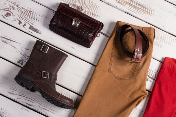 Men's clothing, shoes and accessories. - Foto, Imagem