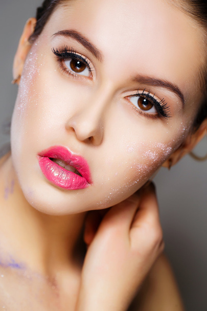 Beautiful woman with professional make up - 写真・画像
