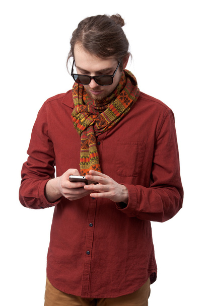 Young man texting sms  - Photo, Image