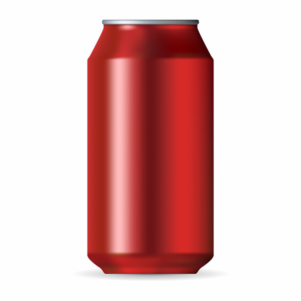 Realistic red aluminum can - Διάνυσμα, εικόνα