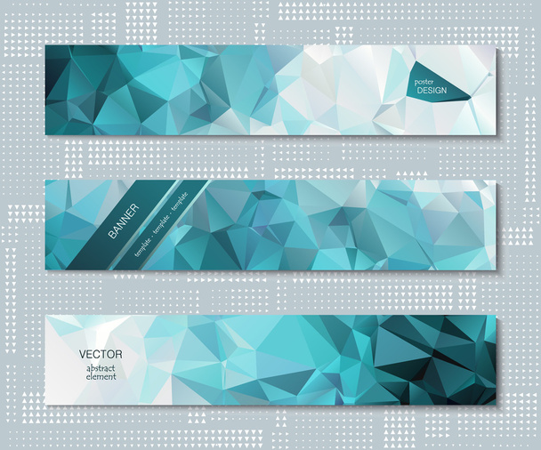 design template banner with polygonal pattern - Vector, Image