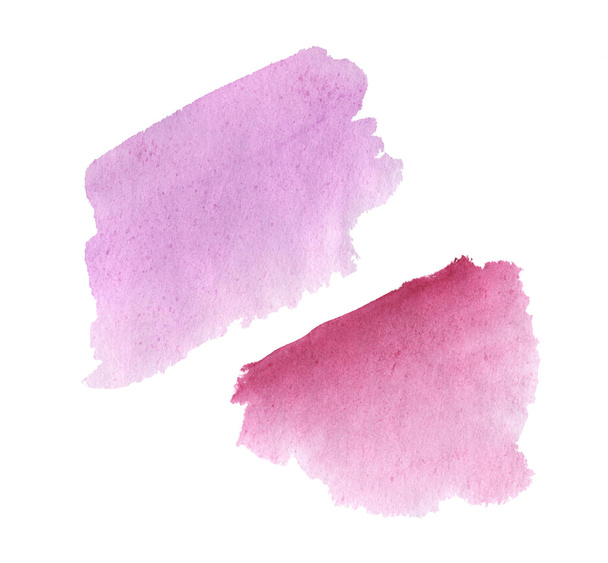 Acuarela dibujada a mano aislada mancha rosa y magenta. Ilustración de trama
 - Foto, imagen