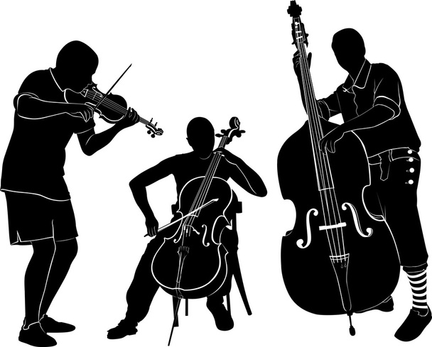 музиканти силуети ілюстрація
 - Вектор, зображення