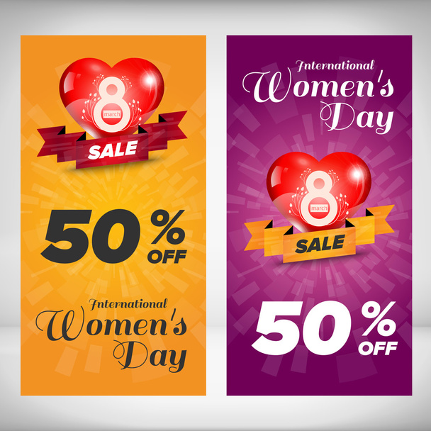 Woman day banners set - Vector, Image