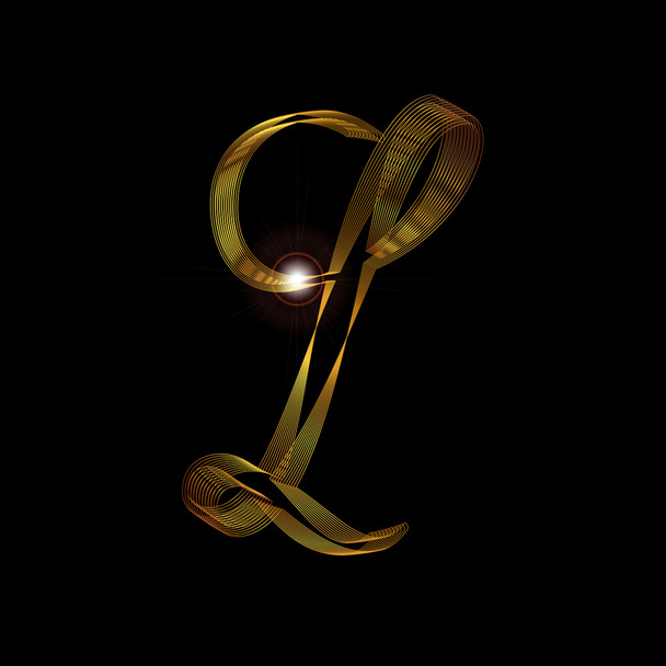 Letter L In goud - Vector, afbeelding