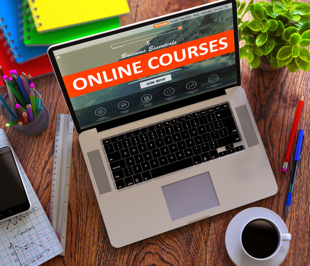 Online Courses. Distance Learning Concept. - 写真・画像