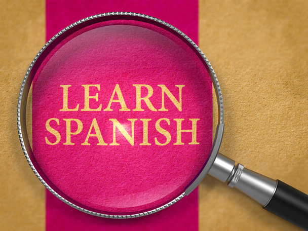 Aprenda espanhol através de Loupe no Old Paper
. - Foto, Imagem