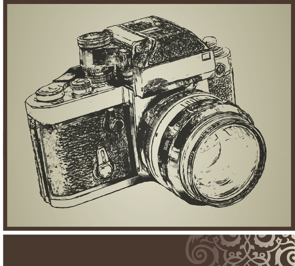 Old camera - Vector, Image
