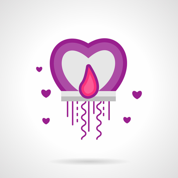 Abstract romantic candle bright flat vector icon - Vector, Image