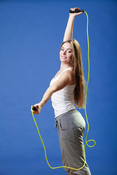 girl with skipping rope - Фото, зображення