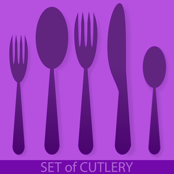 Cutlery set background, seamless - Wektor, obraz