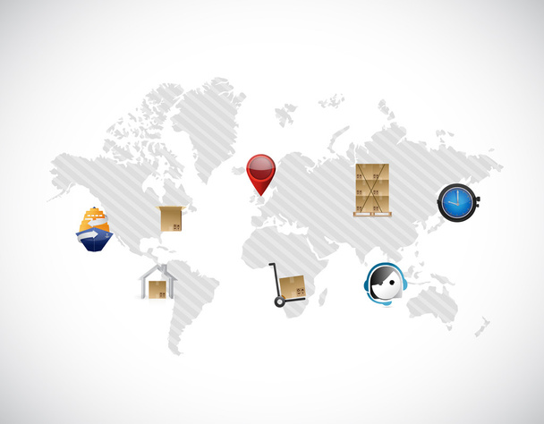 levering logistiek management business kaart - Foto, afbeelding