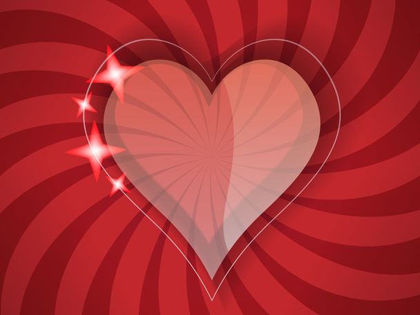 Heart on the spiral background - Vetor, Imagem