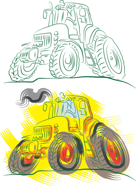Agricultural tractors - Vector, Image