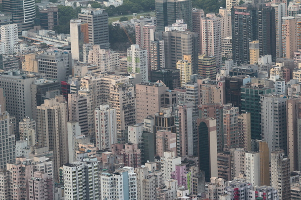 paisagem urbana kowloon com edifício de referência
 - Foto, Imagem