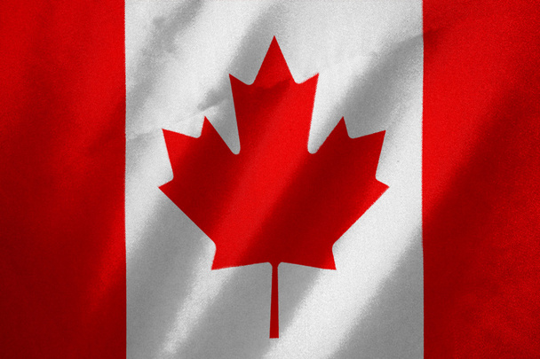 Канадский флаг на фоне ткани
 - Фото, изображение