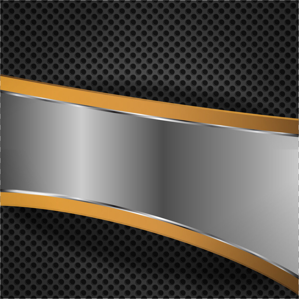Metal background with chrome plate for text - Vektor, kép