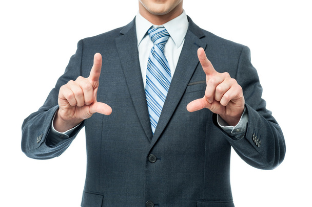 Business professional gesturing with fingers - Zdjęcie, obraz