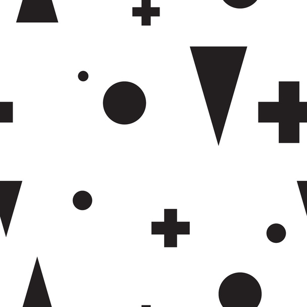 Abstract geometric minimalist seamless black and white pattern - Вектор,изображение