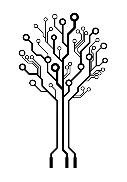 Vector circuit board tree - Vector, imagen