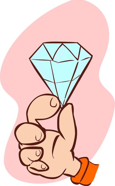 vektoros illusztráció egy a gyémánt doodl - Vektor, kép