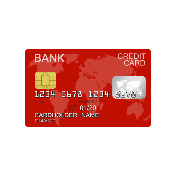 cartão de crédito isolado no fundo branco - Vetor, Imagem