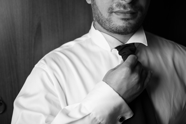 bridegroom black cravat - Photo, Image