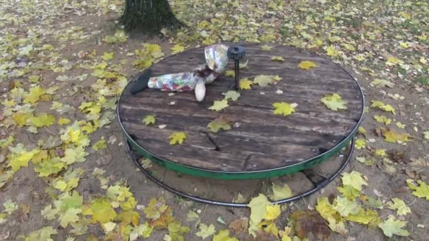 Rag doll on children playground equipment - Footage, Video