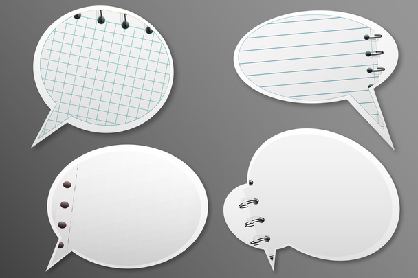 Conjunto de hojas de cuaderno que hablan nubes
 - Vector, imagen