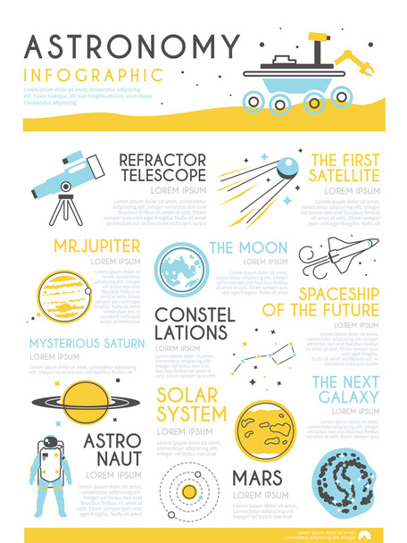 Astronomie-Vektor-Infografik - Vektor, Bild