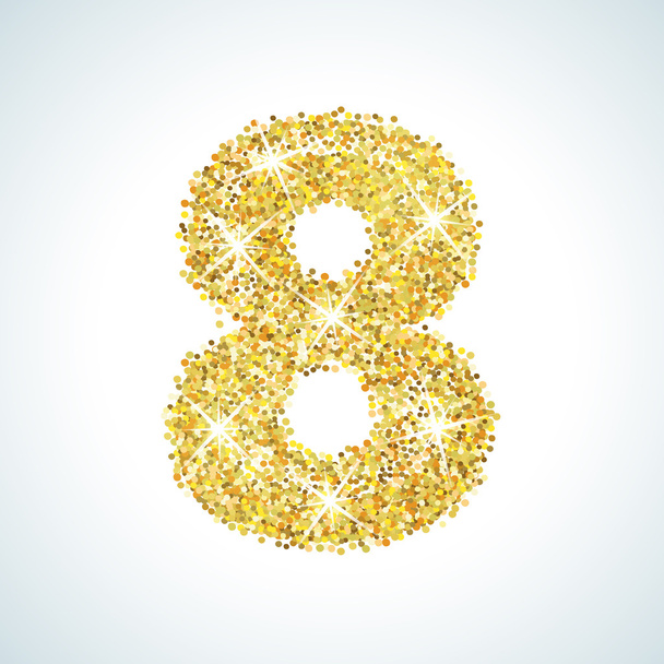 Oito números em estilo dourado. Desenho em ouro ilustração vetorial
 - Vetor, Imagem